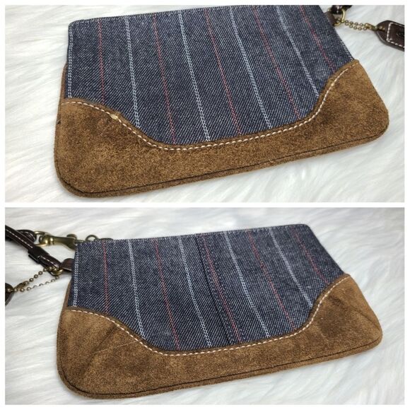 Coach|Wool Blend Pinstripe Wristlet Wallet - Picture 3 of 5